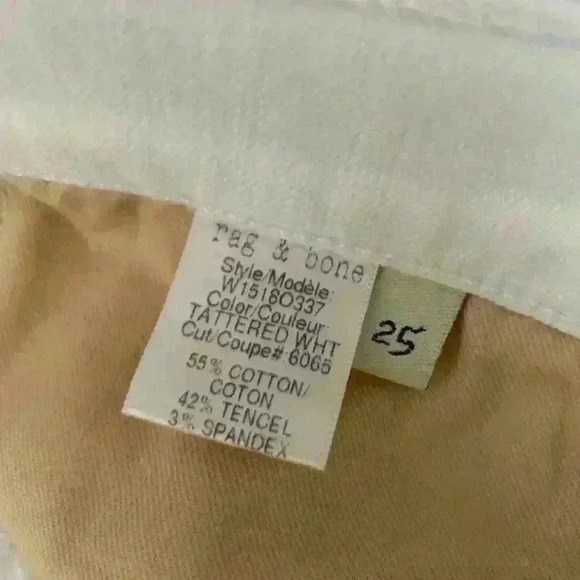 Rag & Bone Dash Slouchy Skinny White Distressed Jeans - Picture 5 of 10